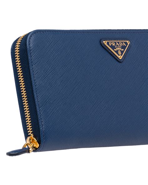 prada tri fold wallet blue|Light Blue Large Saffiano And Smooth Leather Wallet .